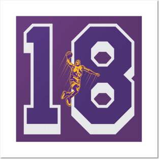 lakers number 18 Posters and Art